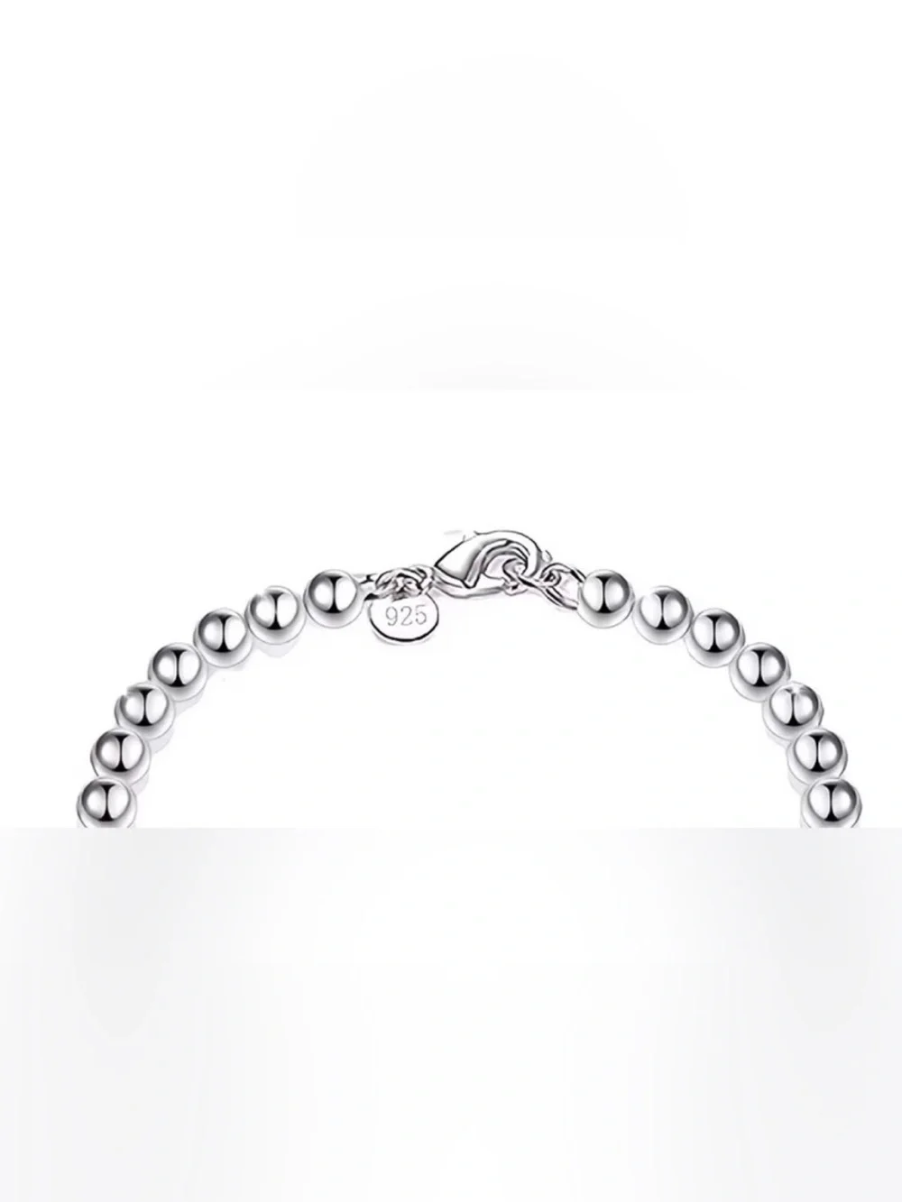 Sterling Silver 925~6MM Beaded Highly Polished~ 8inch Bracelet 🍃🆕🍃
